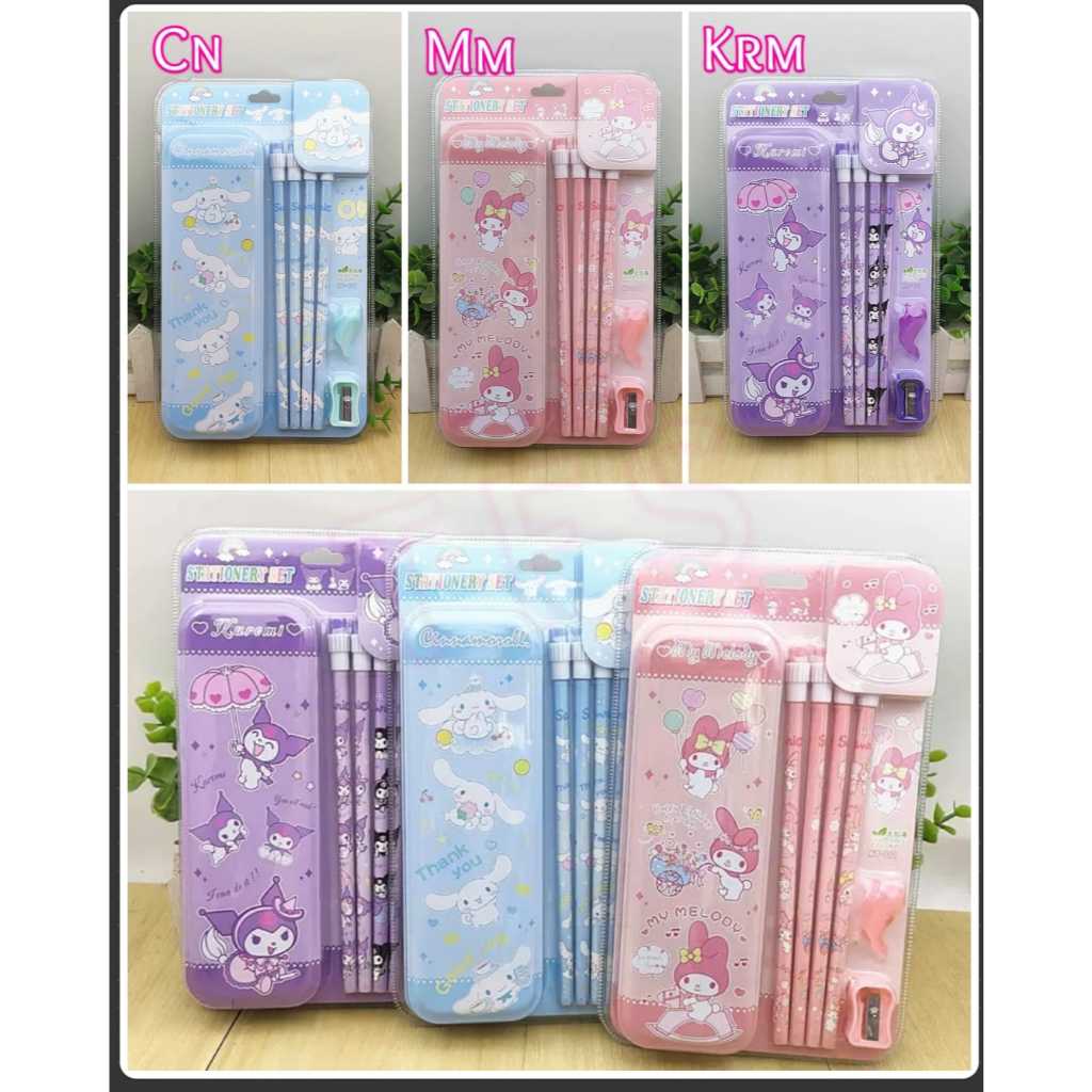 

Stationery set sanrio Kuromi Melody Cinnamoroll anak dewasa koleksi cute kado sekolah alat tulis