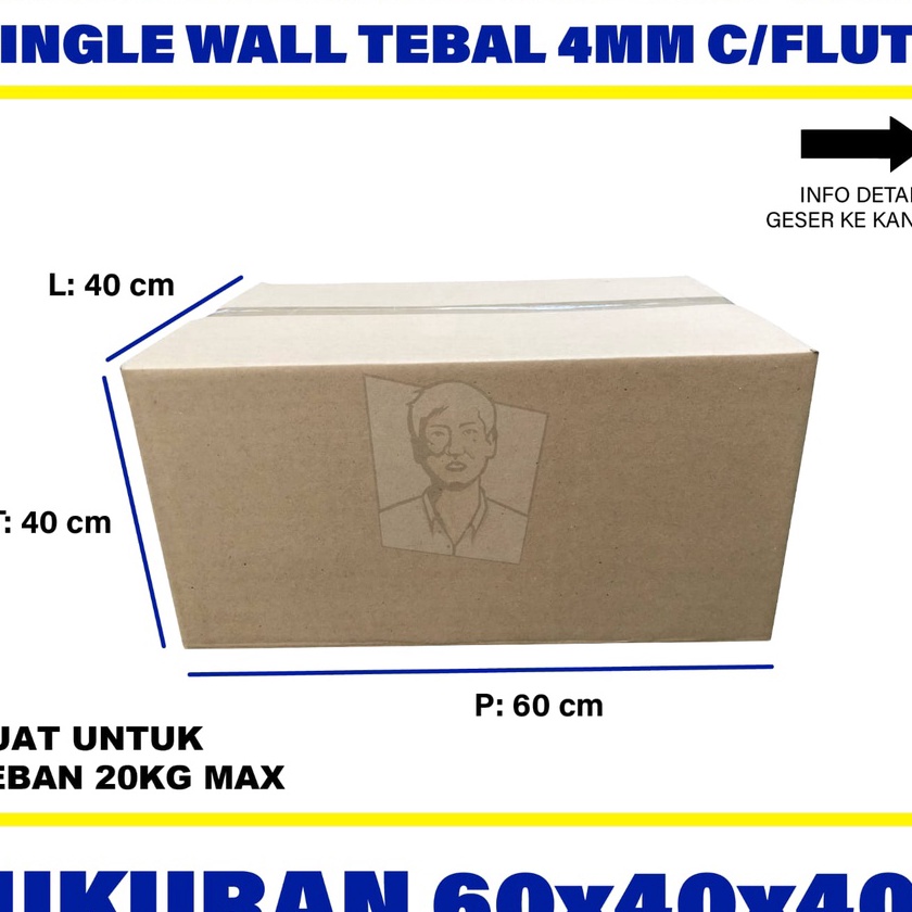 

KI3 Kardus Box Karton Packing Polos Uk 6x4x4
