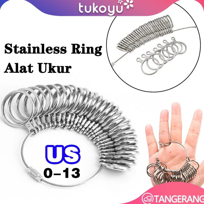 

KODE E5B5 13 Alat Ukur Cincin Pengukur JariUS Standar Sizer Finger RingCincin Ukuran Jari