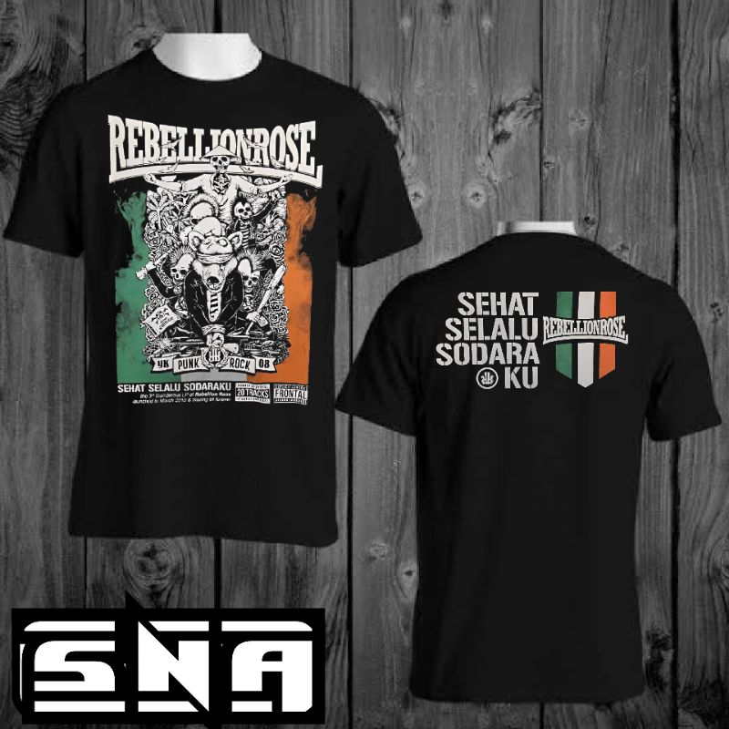 Kaos RebellionRose Sehat selalu sodaraku original cotton combed 24s Jetblack super soft