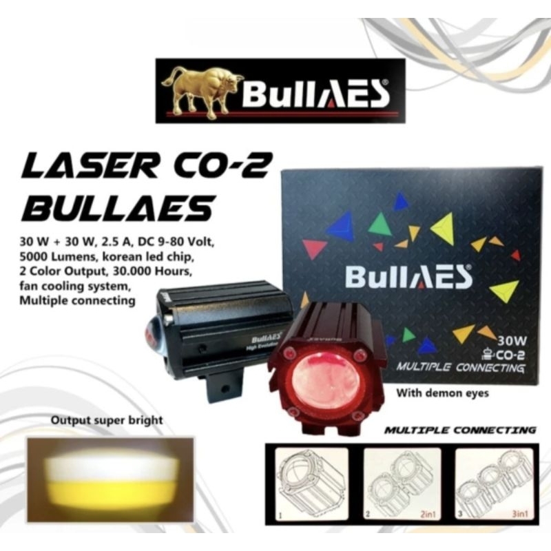 Lampu Tembak Mini Laser AES CO2 CO-2 30 Watt Bullaes Multiple Connecting