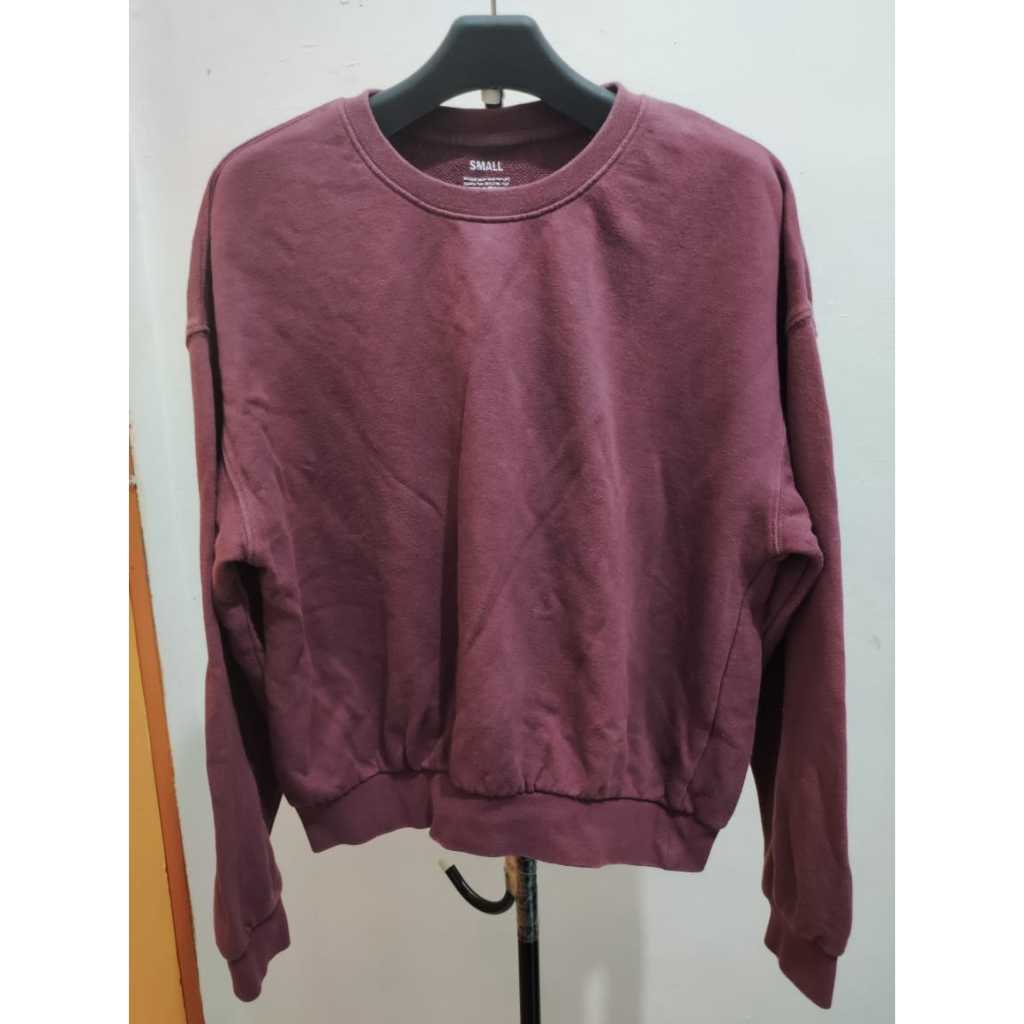 Crewneck Sweater Wanita Giordano Orchid Oversize
