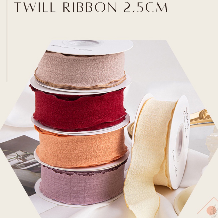

KF7 RUMAH KRAVE Twill Ribbon Pita Kain Matte 25cm x 1yard wave ruffle
