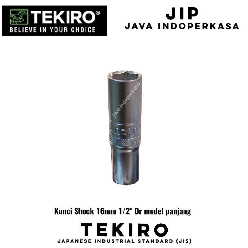 TEKIRO DEEP WALL 16 MM 1/2" DR MATA KUNCI SHOCK PANJANG