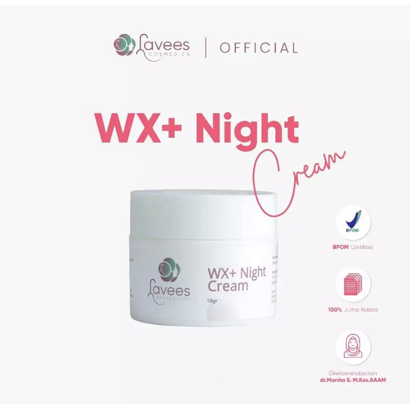 [PAKET BUNDLING] WX+ Night Cream Lavees dan Luminious Phsysical Sunscreen