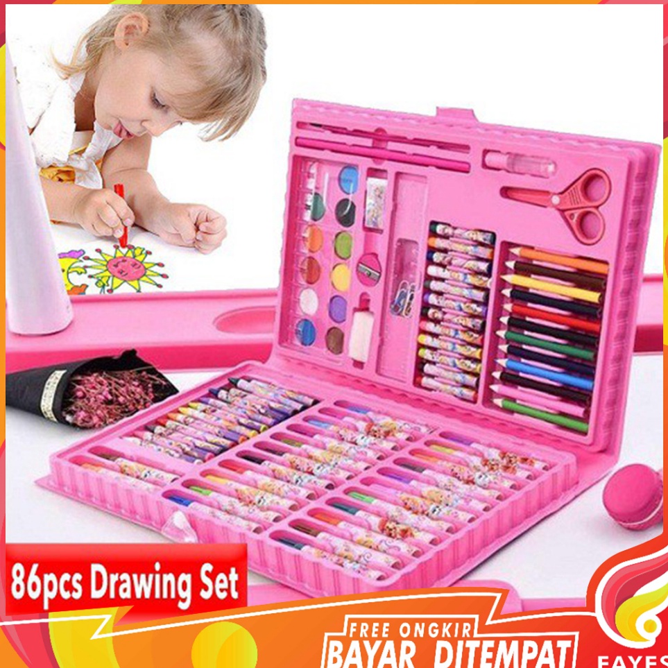 

KODE Y3J6 FAYES COD Crayon Warna Anak Set 86 Pcs Krayon Mewarnai Anak 86 Pcs STY3