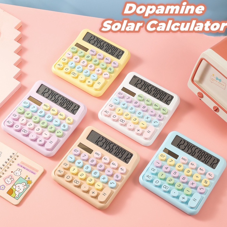 

KODE C6H7 Macaron Kalkulator Elektronik 12digis Display Besar Keyboard Dot Mekanik Tombol Besar Kalkulator Lucu Alat Tulis Ilmiah
