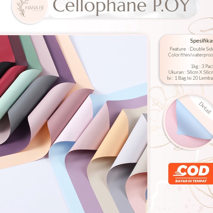 

Eksklusif 2 Lembar Cellophane Kertas Buket Bunga Wrapping Paper Cellophane Flower Wrapping Paper Kado Party POY