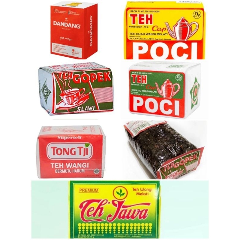 

TEH TUBRUK 40 GR ECER 1 PCS ALL VARIAN ( Dandang Gopek Poci Teh Jawa Gopek Super TongTji )