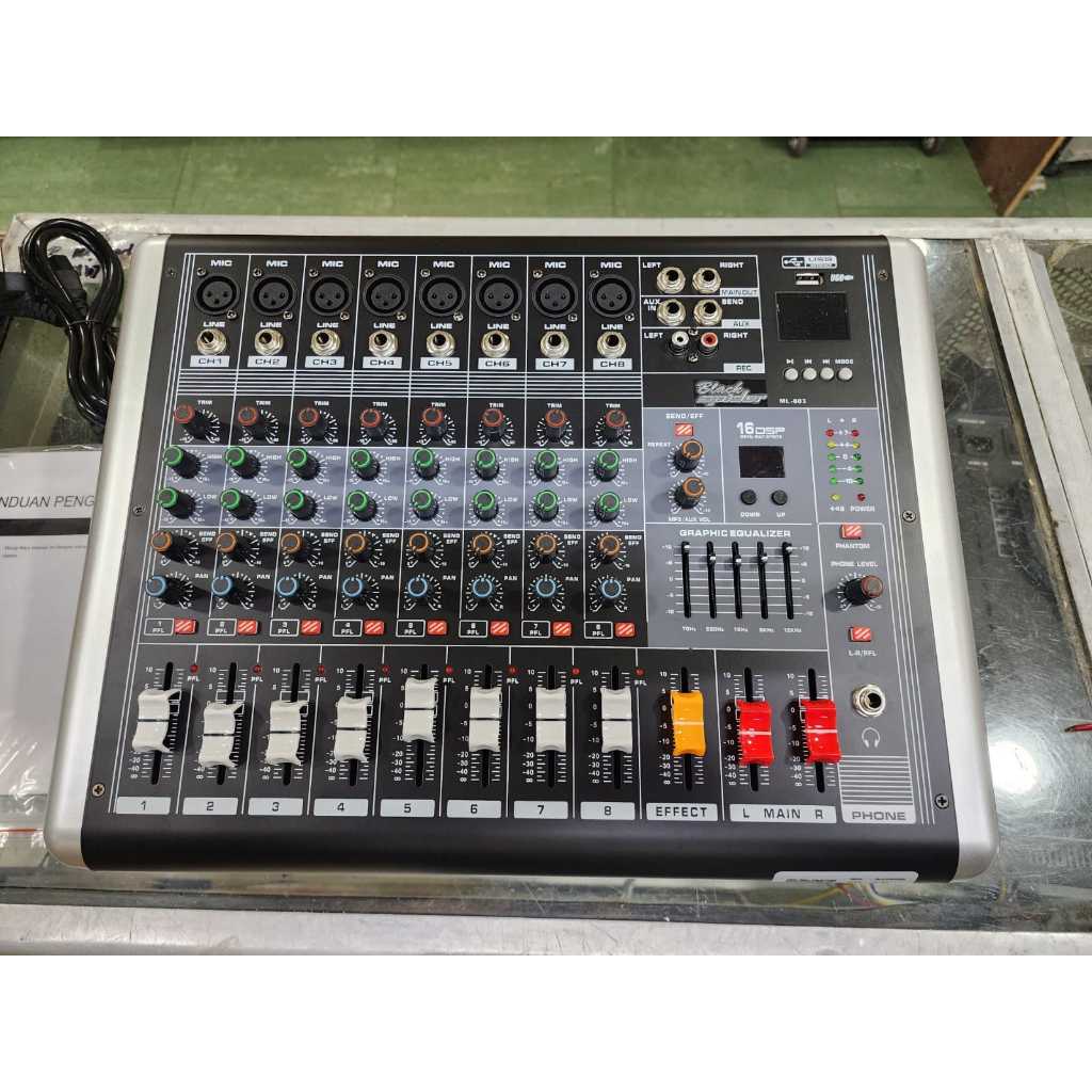 POWER MIXER BLACK SPIDER ML 803 / ML803 8 CHANNEL ORIGINAL BLACKSPIDER