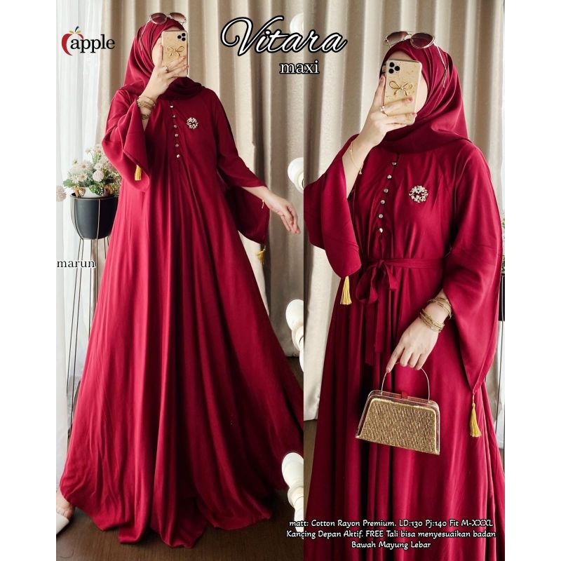 Vitara Dress Jumbo Gamis Oversize Maxy Bigsize Bahan Rayon Premium
