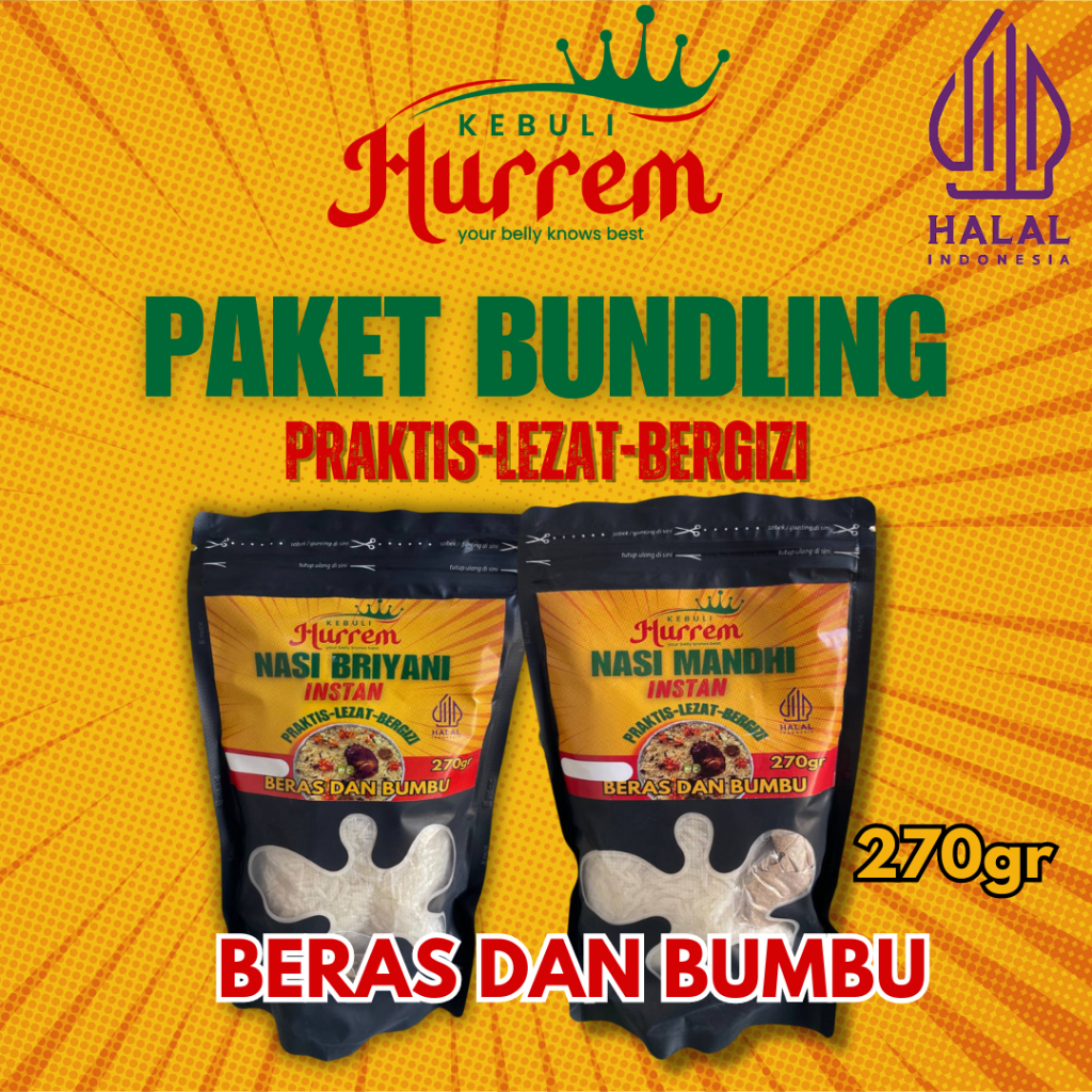 

PAKET BUNDLING BRIYANI MANDHI INSTAN PRAKTIS CUKUP UNTUK 4-6 PORSI