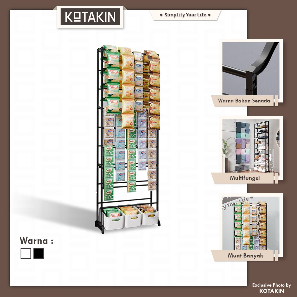 Rak Chiki Jualan Display Toko Jajan Susun Multi Layer Kokoh Tempat Dagangan Warung