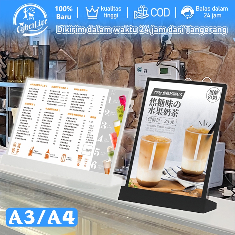 

Display Menu Led Stand Akrilik Lampu Menu Board Akrilik Display Holder Menu
