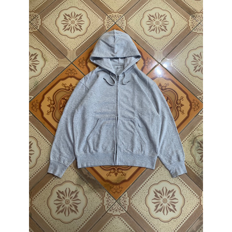 UNIQLO ZIPPER HOODIE GREY SECOND ORIGINAL