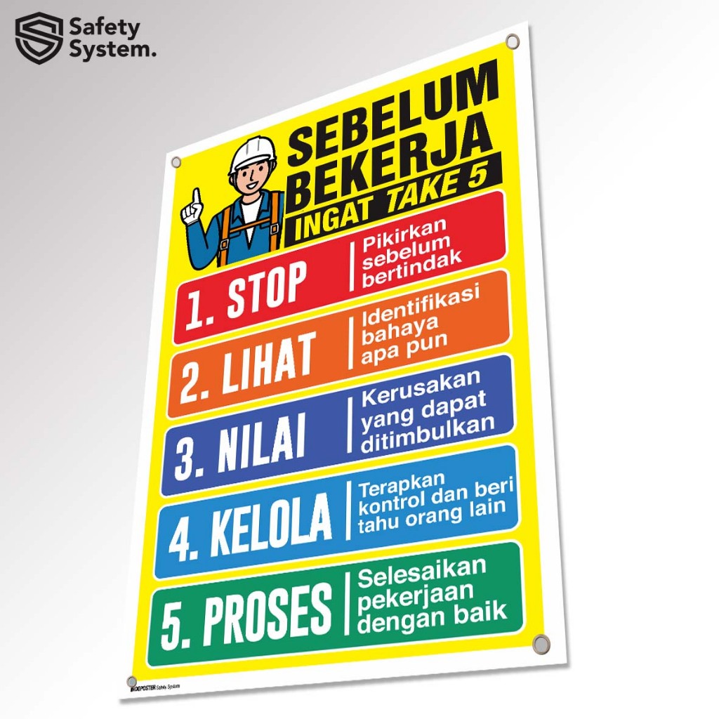 Spanduk Banner K3 Safety Keselamatan Kerja Safety K3 Sebelum Bekerja Ingat Take 5