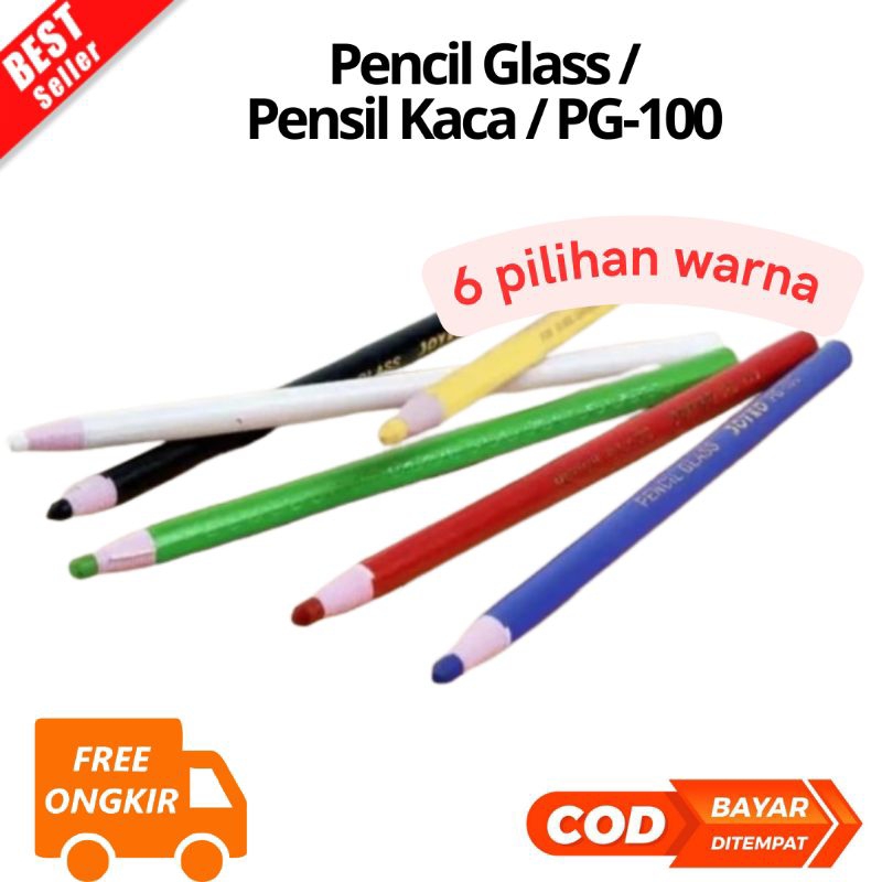 

[JK] BAYAR DI TEMPAT Pencil Glass / Pensil Kaca / PG-100 - Putih - Hitam - Biru - Merah - Hijau - Kuning