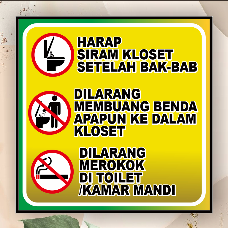 

Stiker Tata Tertib Toilet waterproof
