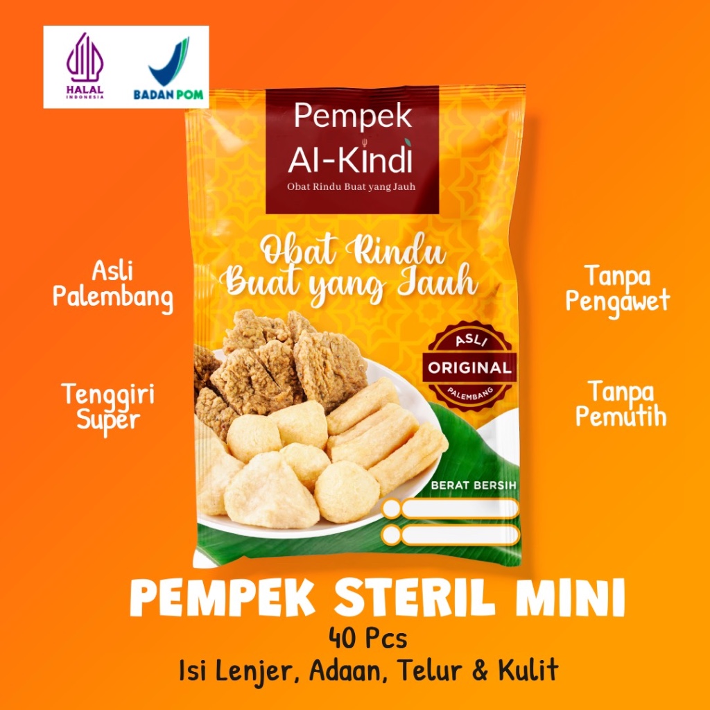 

Pempek Palembang Asli Super Murah AlKindi 40 pcs Palembang Asli SIZE MINI Lenjer, Kulit, & Telur