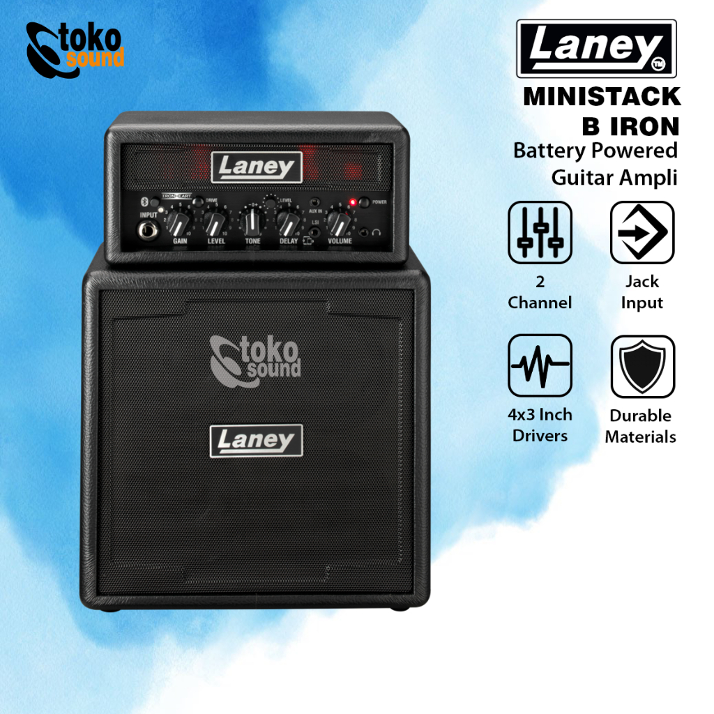 Laney MiniStack B Iron - Battery Powered Guitar Ampli with Smartphone Interface