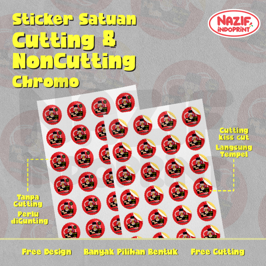 

[CUT & NON CUT] Stiker Label Makanan Custom Chromo / Stiker Chromo