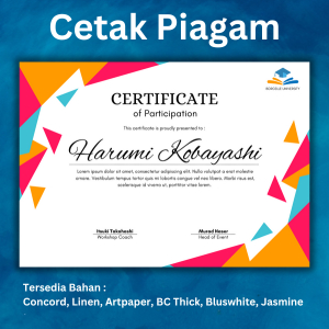 

Cetak Piagam Penghargaan Lomba / Olimpiade