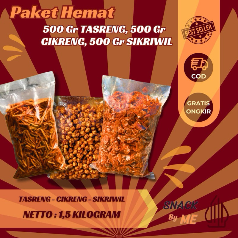 

PAKET HEMAT [ Tasreng 500gr, cikreng 500gr ,sikriwil 500gr]
