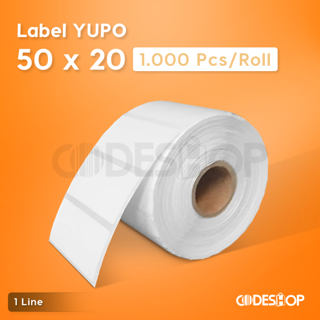 

Label Barcode 50x20 1 Line Sticker Yupo 50 X 20 mm isi 1000 Tahan Air Anti Sobek