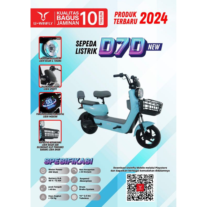 sepeda listrik uwinfly D7D