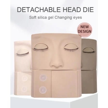 Manekin Latihan Kepala Silikon dengan Model Kepala Latihan Mata Dapat Dilepas untuk Kepala Manekin L