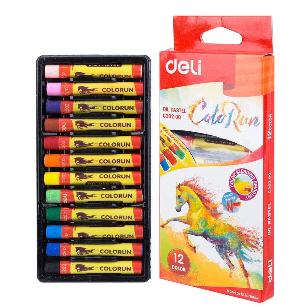 

Oil Pastel ColoRun DELI / Oil Pastel 12 Colors / 18 Colors / Krayon Minyak Mewarnai