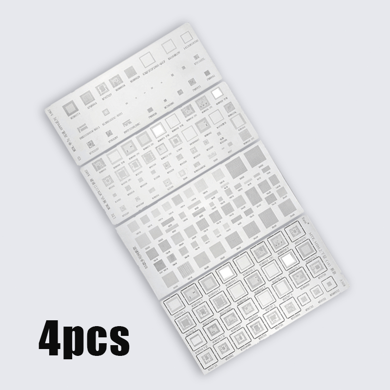 4Pcs Cetakan Universal IC Plat Amaoe BGA Stencil Plat BGA Universal