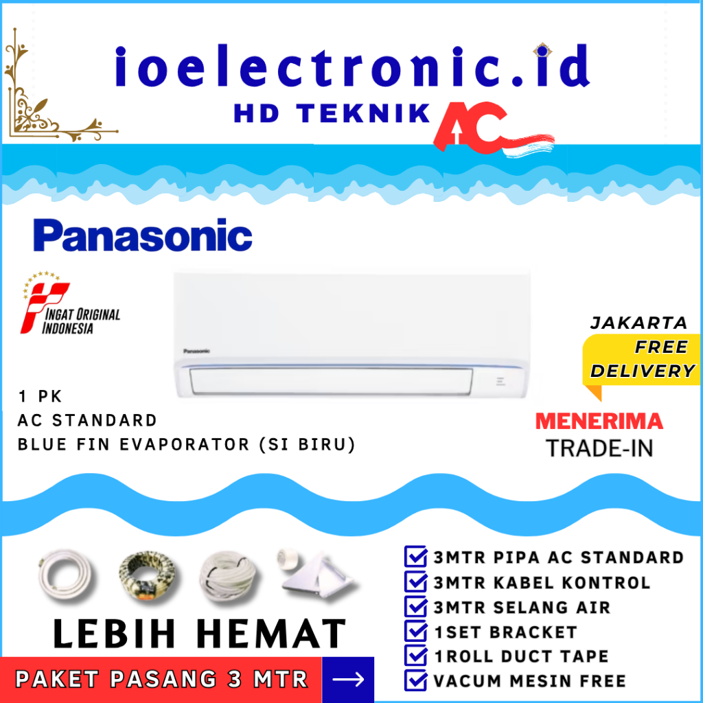 AC PANASONIC 1 PK LN9AKJ STANDAR SIBIRU +PASANG LEBIH MURAH