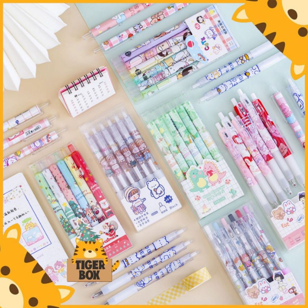 

1 SET 6 PCS Pulpen Gel Kartun Pena Gel Pola Lucu