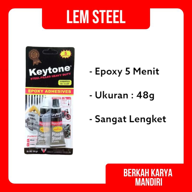 Handsome Lem Besi Epoxy Plastik Steel 5 Menit 12 gram