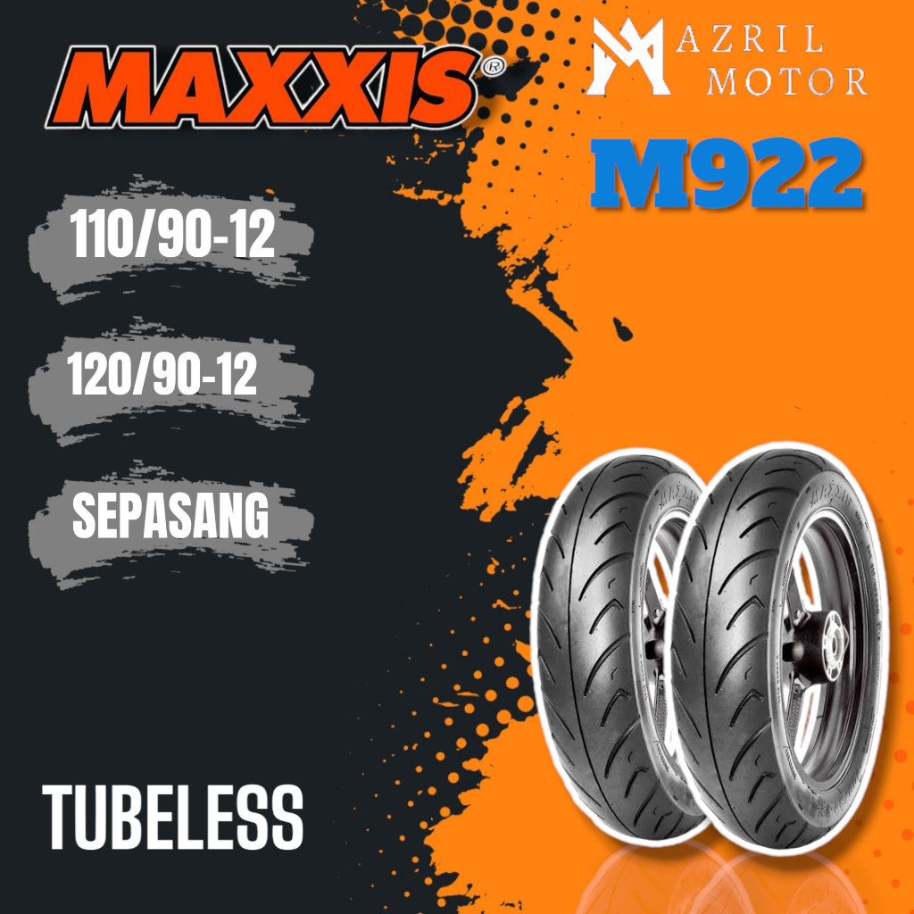 BAN SCOOPY MAXXIS M922 RING 12 UKURAN 100/90-12 110/90-12 BAN Tubeless SCOPY DONAT