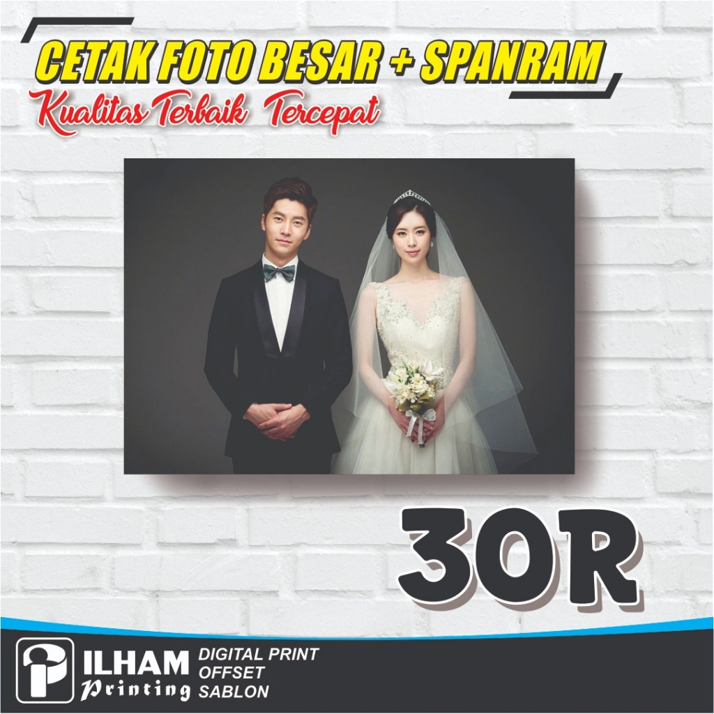 CETAK FOTO BESAR + SPANRAM KAYU 30 R(100 X 75 CM) TERMURAH TERBAIK