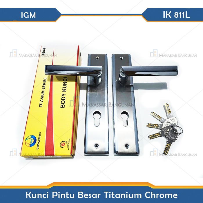 Kunci Pintu Besar IGM Handle Pintu Titanium Komplit