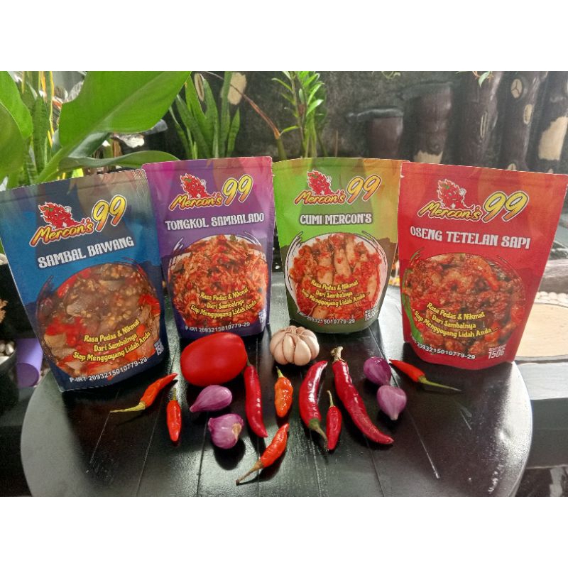 

Oseng tetelan sapi | Tongkol sambalado | Sambal bawang | Cumi mercon