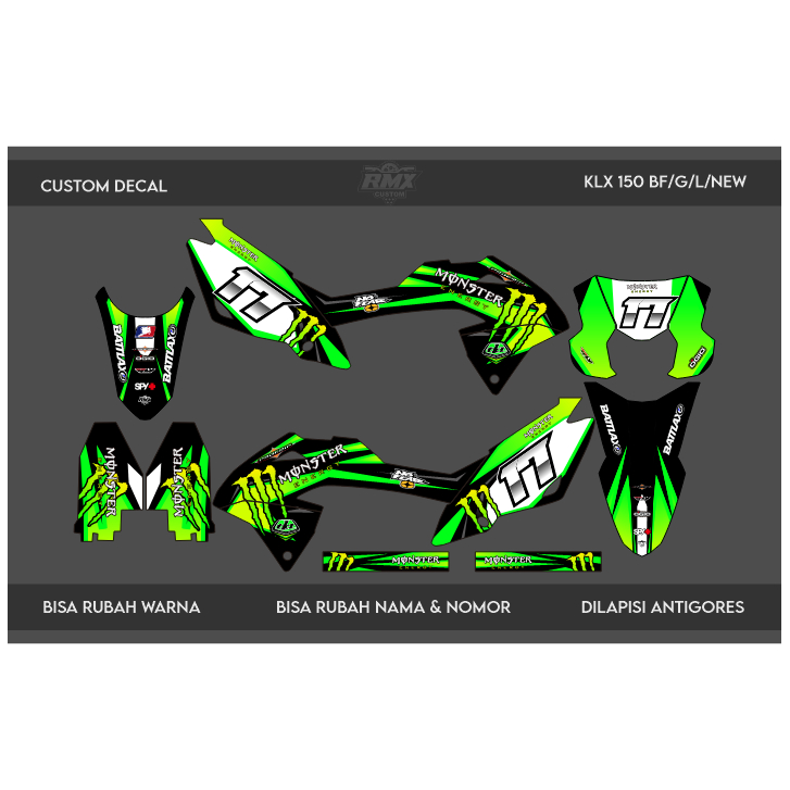 DECAL STICKER KLX BF (044) DEKAL STIKER KLX 150 G/SE/EXTREME/NEW FULLBODY 2016 2017 2018 2019 2020 2