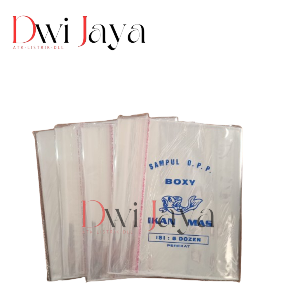 

PACK ISI 50/ SAMPUL OPP IKAN MAS UKURAN KWARTO, BOXY, LKS