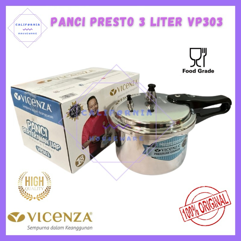 Presto 3 Liter VICENZA V303 / Panci Presto VICENZA 18cm