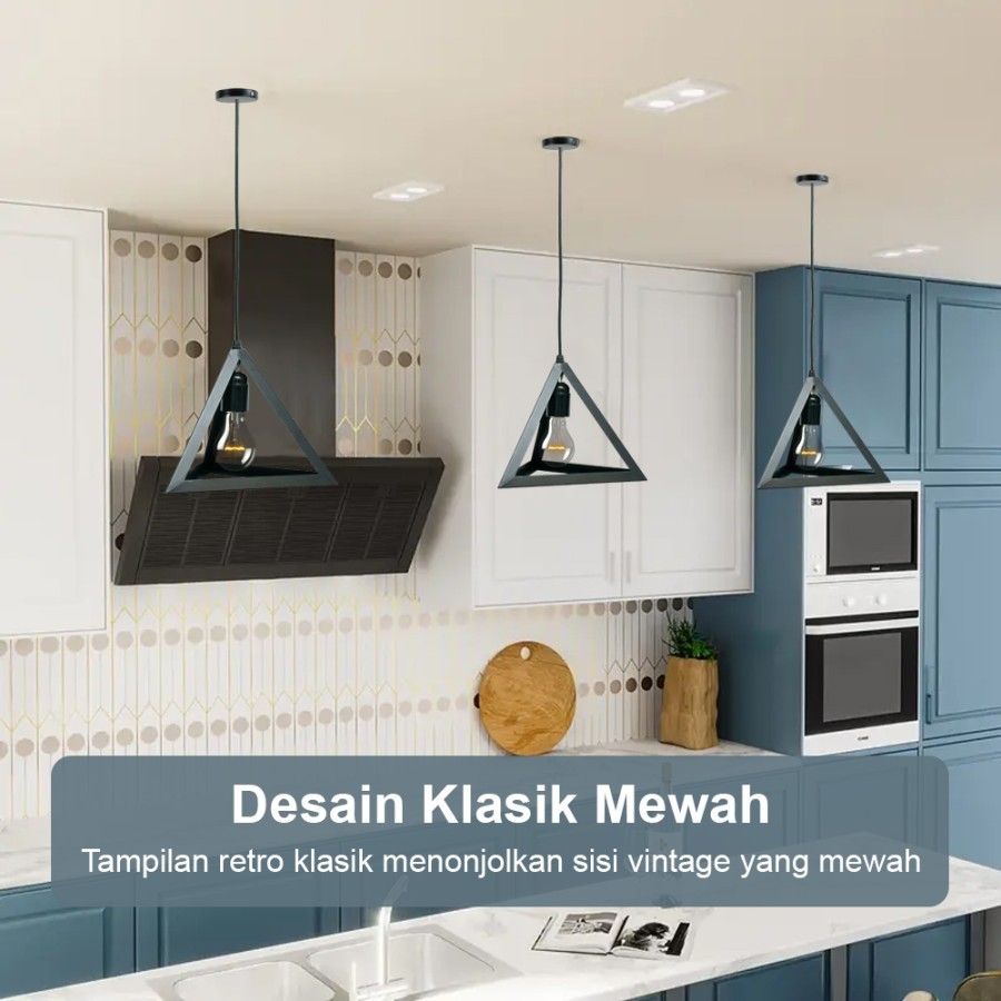 Fitting Lampu E27 Gantung Vintage Iron Hanging Lamp Estetik