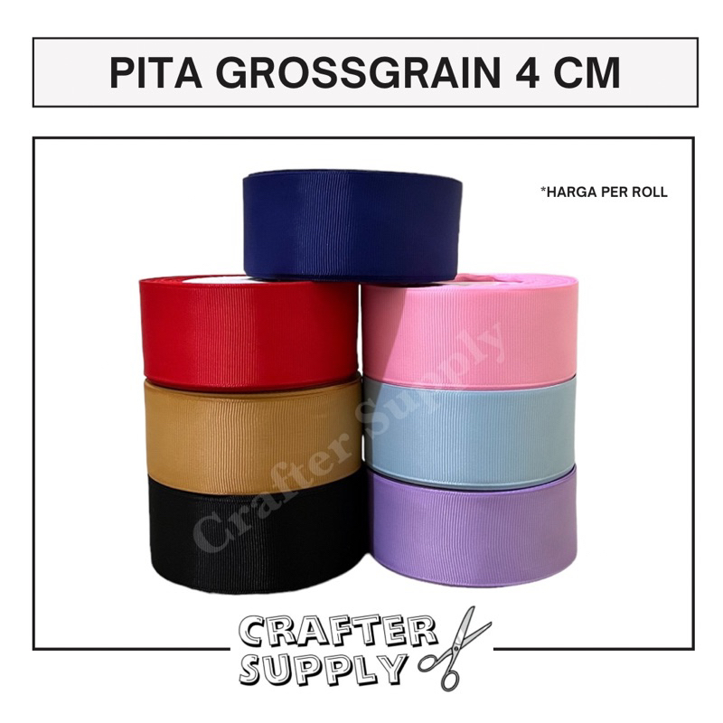 

(BACA DESKRIPSI) PITA GROSSGRAIN 1,5 INCH (LEBAR 4 CM) PER ROLL / PITA SALUR