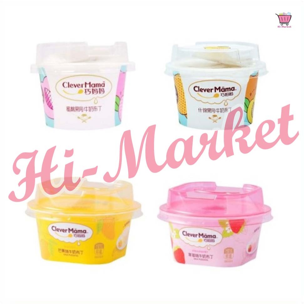 

[4 Varian Rasa] Clever Mama Pudding - Pudding Zero Gelatin - Zero Creamer - Zero Trans Fatty Acids - Milky Pudding Classic Aneka Rasa 70-85g - Mango Strawberry Assorted Fruit Pulp Peach Pulp Milk Pudding 巧妈妈 芒果味 草莓味 什锦果肉 蜜桃果肉 牛奶布丁