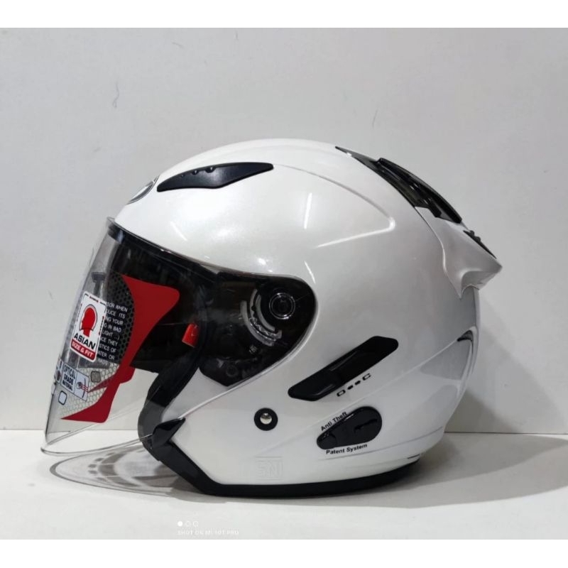 HELM KYT GALAXY FLAT R SOLID WHITE ORIGINAL KYT