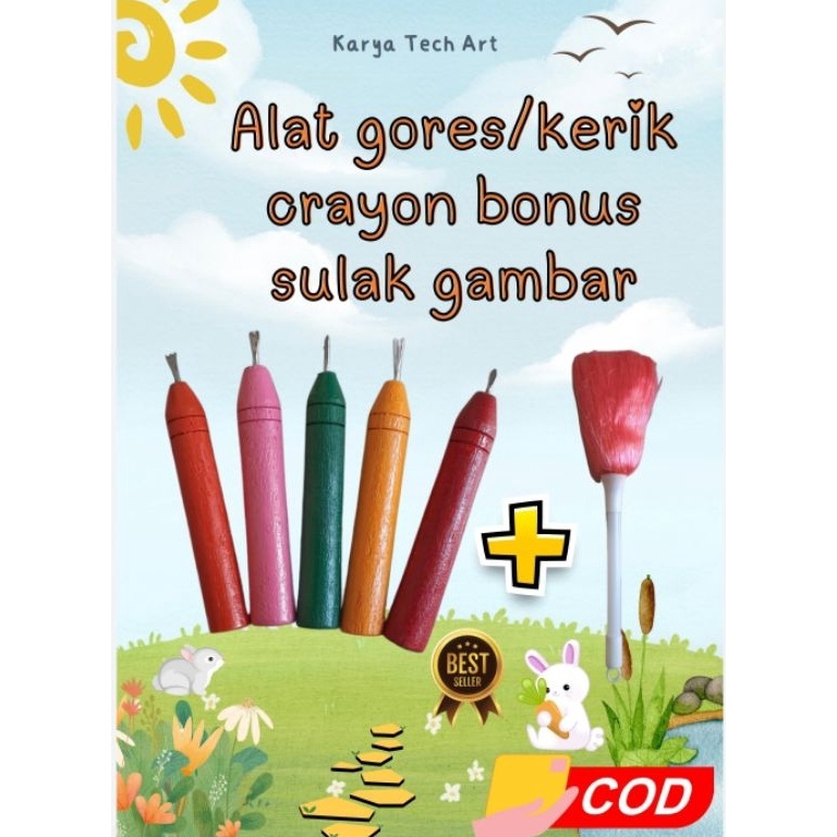 

Alat goreskerik crayon bonus sulak gambar dan kotak simpan Gagang kayu m T2F9