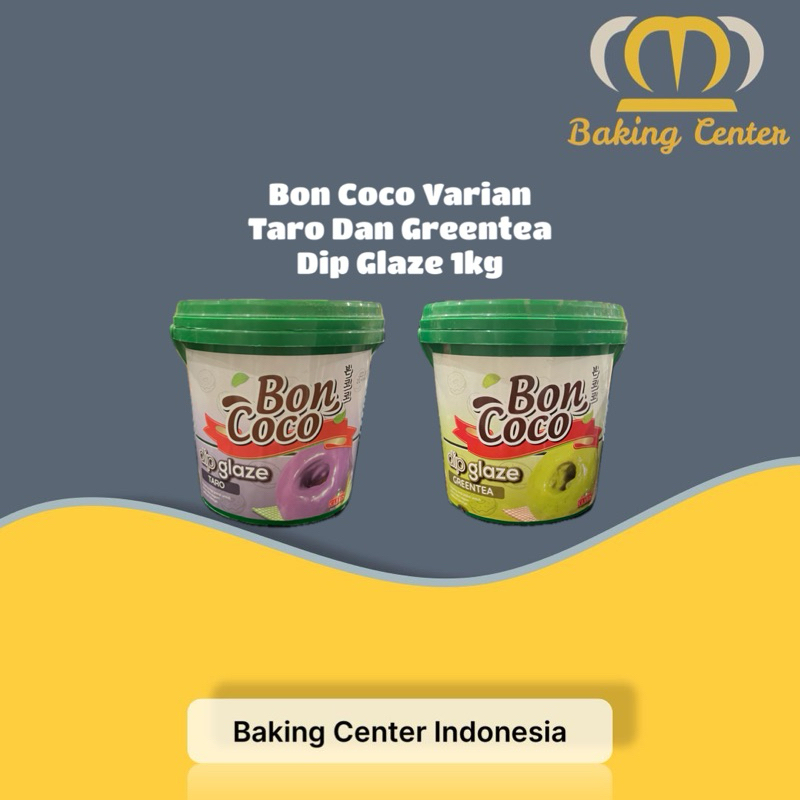 

Bon Coco Varian Dip Glaze 1kg - Bon Coco Glaze Taro dan Greentea