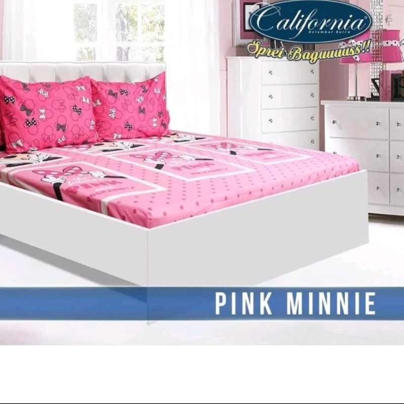 [PRELOVEDBYSANTI] Preloved/Second Sprei California PINK MINNIE size 180x200 / sarung bantal sarban 2