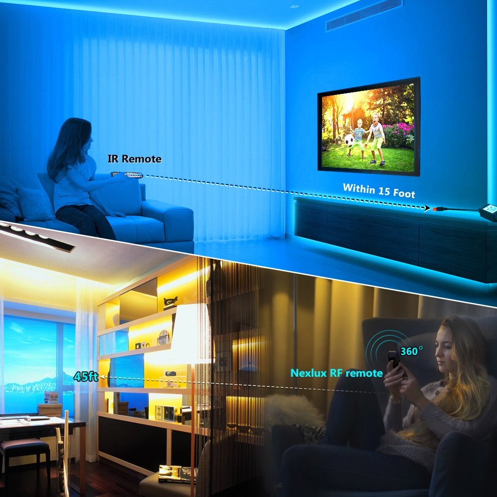 Lampu Tidur Aesthetic Dinding Rumah Minimalis LED Strip Lamp RGB 5 MTR IP44 3528 SMD 5050 Adaptor Hi